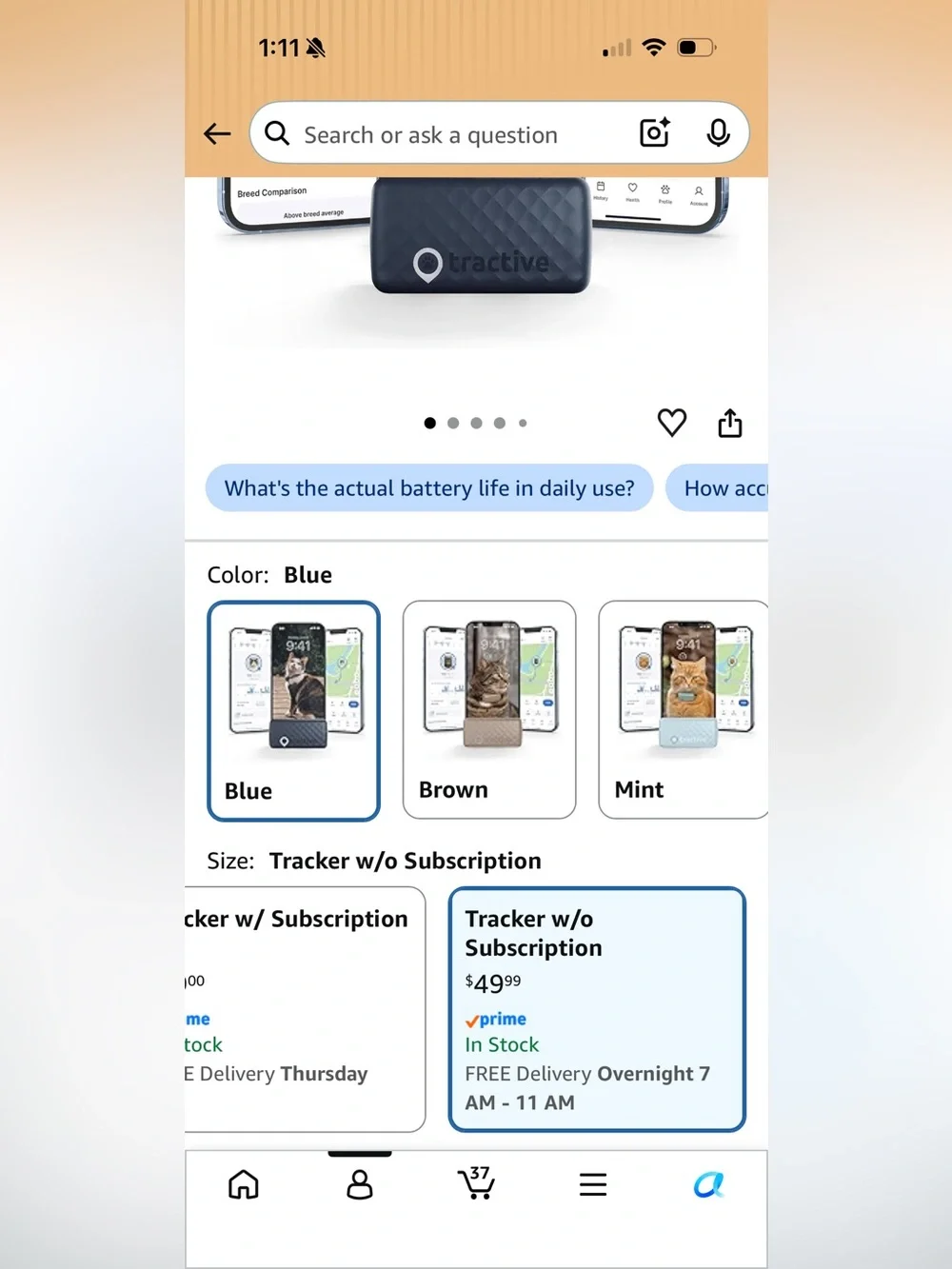 Tractive Rechargeable Feline GPS Tracker